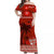 Custom Bula Fiji Matching Hawaiian Shirt and Dress Fijian Tapa Patterns with Palm Tree Red Ver.02 LT13 - Polynesian Pride