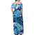 (Custom Personalised) Hawaii Off Shoulder Long Dress Blue Polynesian Turtle and Hibiscus LT13 - Polynesian Pride