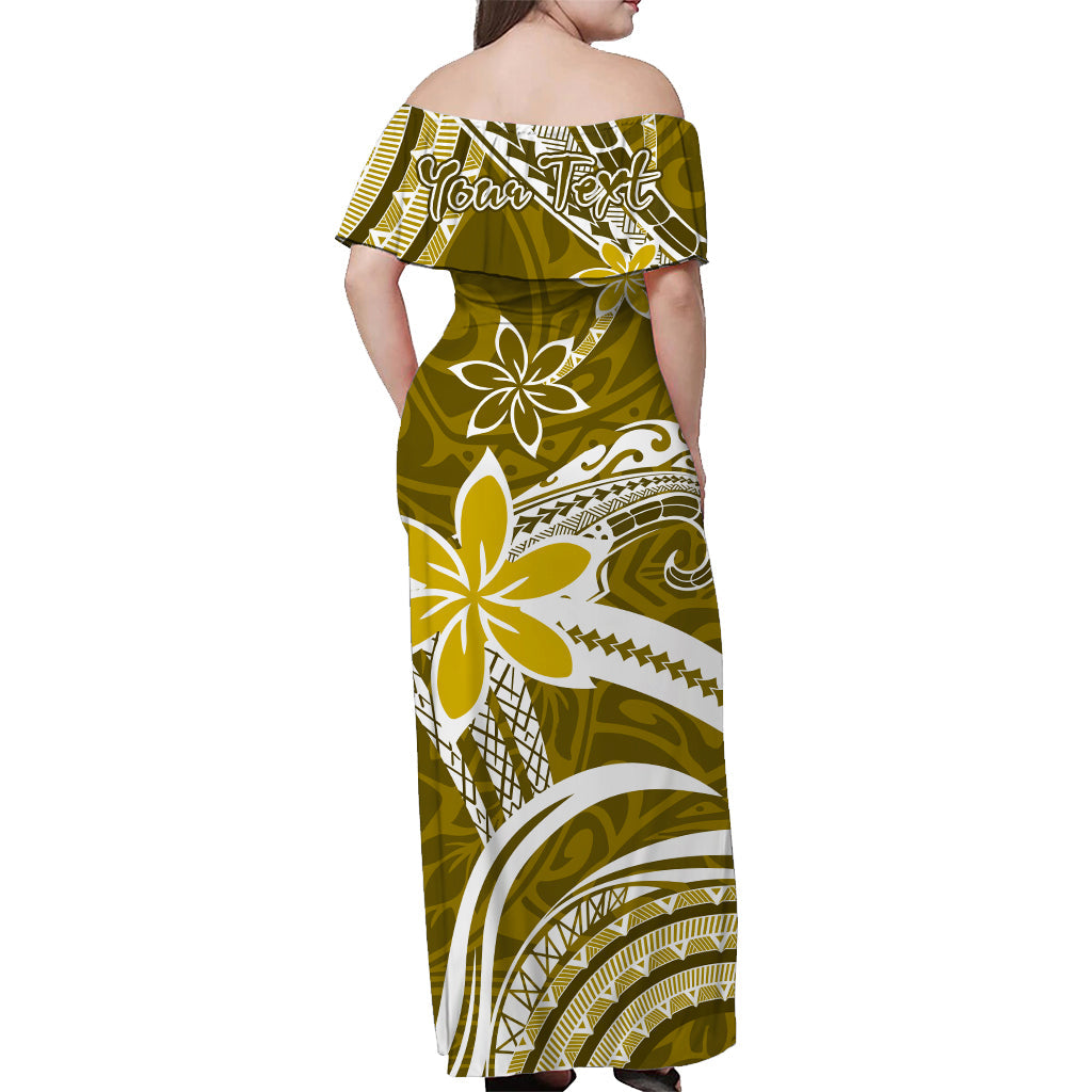 Custom Polynesian Matching Hawaiian Outfits For Couples Hawaii Flowers Wave Gold LT13 - Polynesian Pride