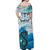 Custom Manaia Maori Matching Dress and Hawaiian Shirt Fern Aotearoa Blue Waves LT13 - Polynesian Pride