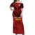 (Custom Personalised) Tonga Rugby MMT Off Shoulder Long Dress Ngatu Mate Maa Tonga Grunge LT13 Women Red - Polynesian Pride