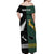 (Custom Personalised) South Africa Protea and New Zealand Fern Off Shoulder Long Dress Rugby Go Springboks vs All Black LT13 - Polynesian Pride