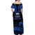 Custom Polynesian Couple Outfits Samoa Tatau Matching Dress and Hawaiian Shirt Blue Polynesian Ula Nifo LT13 - Polynesian Pride