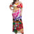 Fiji Tie Dye Off Shoulder Long Dress Polynesian Special Tribal Creative Tropical Flowers Ver.04 LT13 Women Art - Polynesian Pride