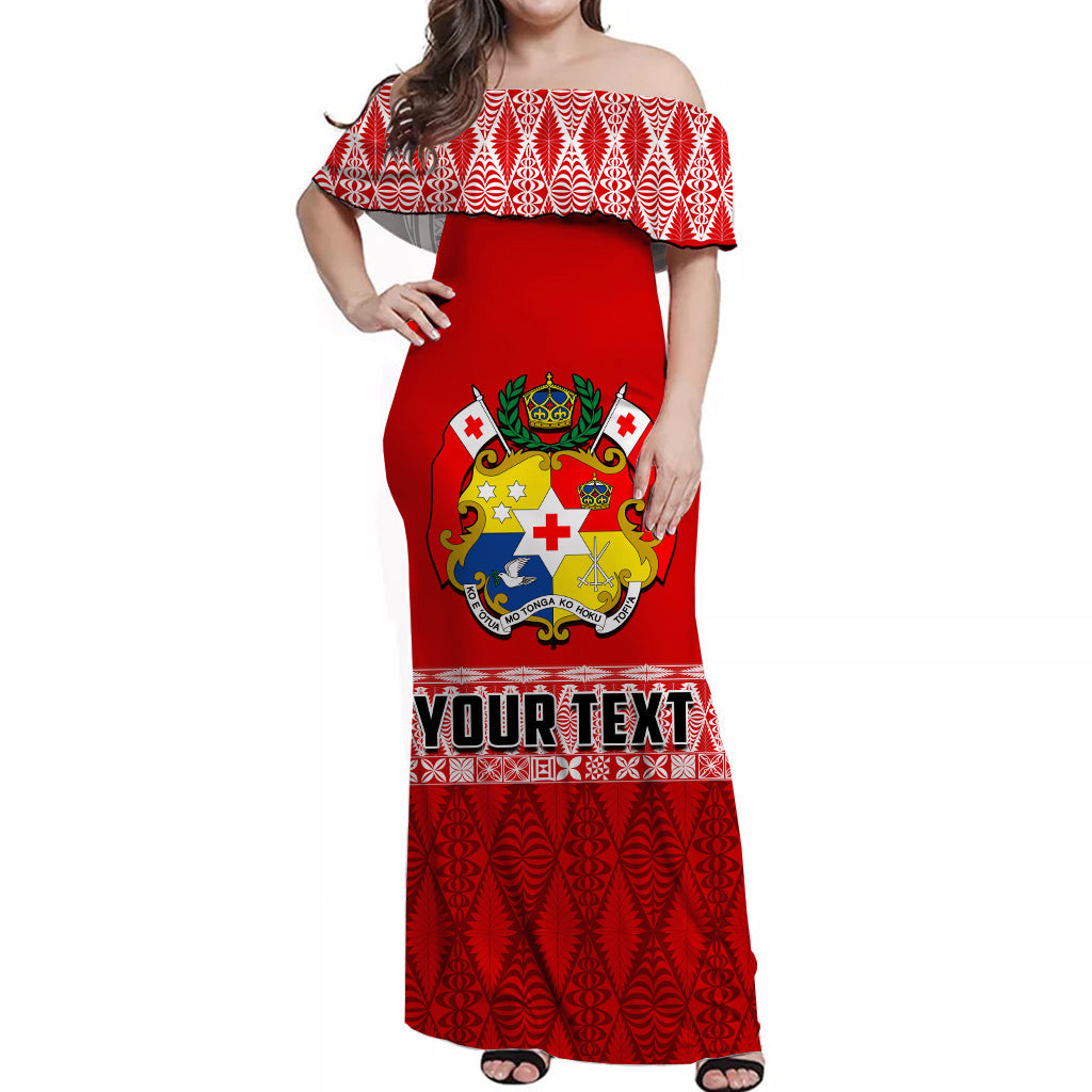 Tonga Rugby Off Shoulder Long Dress Kupesi Ngatu Ver.05 LT13 Women Art - Polynesian Pride