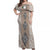 Tonga Rugby Off Shoulder Long Dress - Mate Ma'a Tonga Version Cream LT13 Women Cream - Polynesian Pride