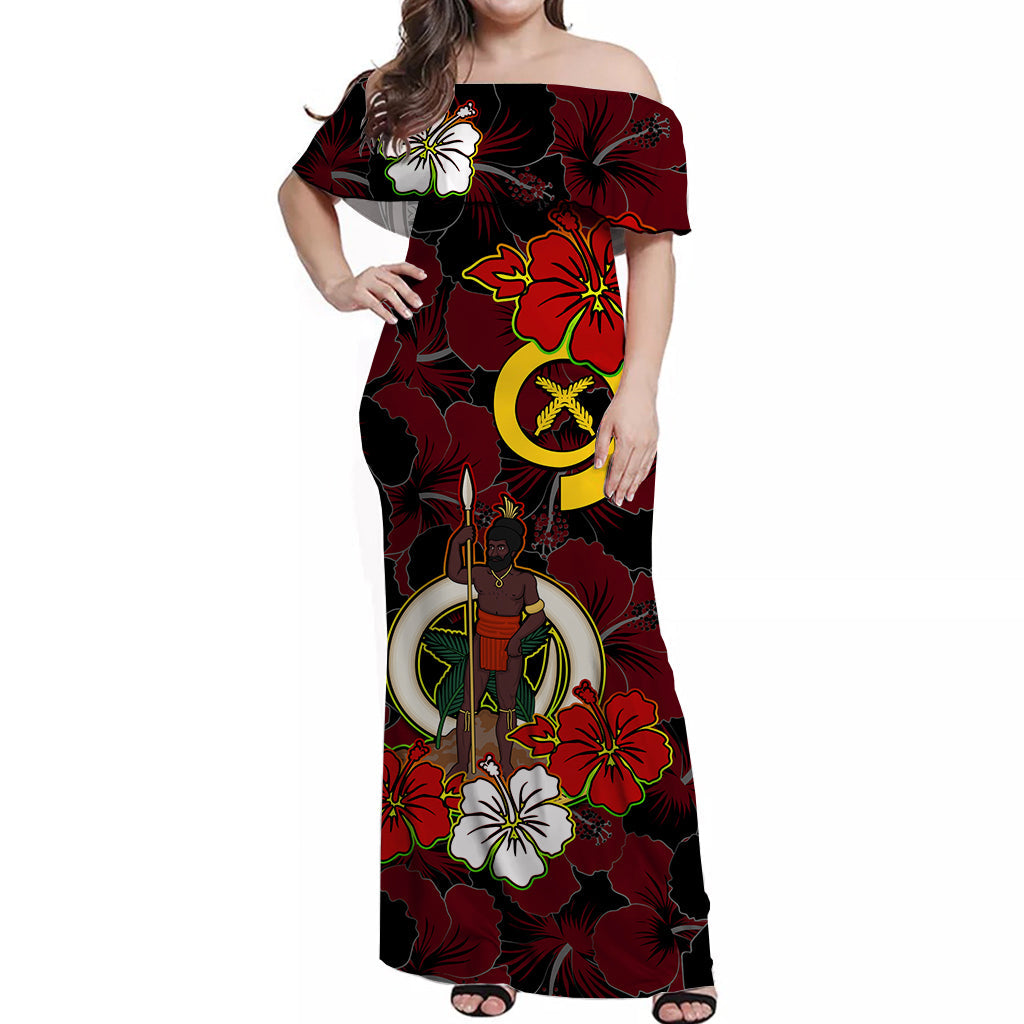 Vanuatu Off Shoulder Long Dress Polynesia Delightful Version 07 LT13 Women Art - Polynesian Pride