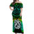 Aotearoa Fern Off Shoulder Long Dress New Zealand Hei Tiki Green Style LT13 Women Green - Polynesian Pride