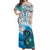 Custom Manaia Maori Matching Dress and Hawaiian Shirt Fern Aotearoa Blue Waves LT13 - Polynesian Pride