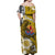 Tahiti Islands Off Shoulder Long Dress Polynesian Shark Mix Tropical Flowers Yellow Style LT14 - Polynesian Pride