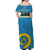 (Custom Personalised) Sanma Province Off Shoulder Long Dress Vanuatu Pig Tusk Polynesian Flag Style LT14 - Polynesian Pride