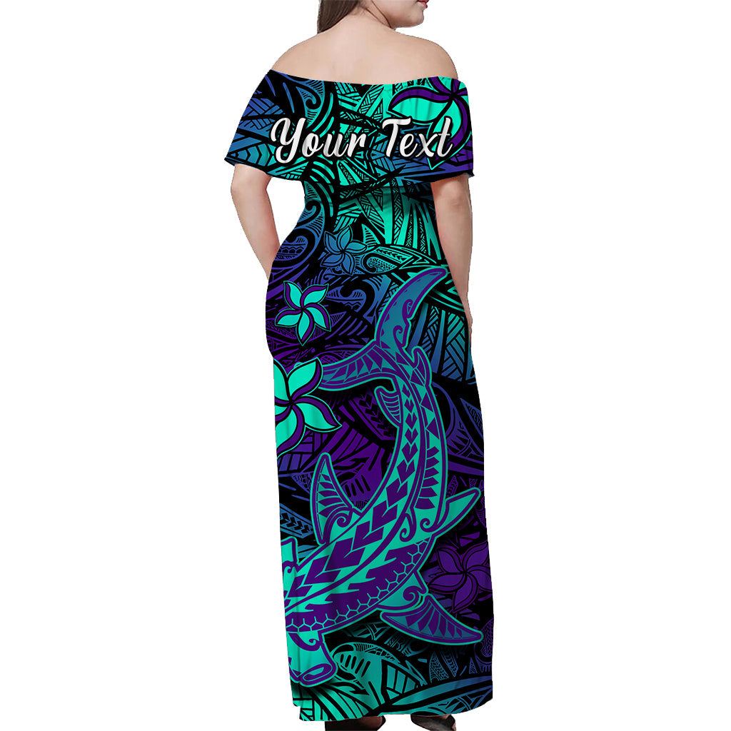 Custom Polynesian Couple Outfits Dress And Hawaiian Shirt Purple Paradise Hawaiian Tribal Hammerhead Shark LT14 - Polynesian Pride