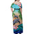 Polynesian Turtle Coconut Tree And Orchids Off Shoulder Long Dress LT14 - Polynesian Pride