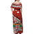 (Custom Personalised) Fiji Off Shoulder Long Dress Fijian Drua Mix Tagimaucia Flower Red Style LT14 - Polynesian Pride