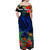 (Custom Personalised) Pohnpei State Off Shoulder Long Dress FSM Hibiscus Flowers Mix Polynesian LT14 - Polynesian Pride