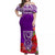 (Custom Personalised) Guam Chamorro Off Shoulder Long Dress Guaman Latte Stone Tropical Flowers Purple Version LT14 Women Purple - Polynesian Pride