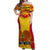 Papua New Guinea Rugby Off Shoulder Long Dress PNG Kumuls Bird Of Paradise Yellow LT14 Women Yellow - Polynesian Pride