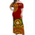 (Custom Personalised) Tonga Vavau High School Off Shoulder Long Dress Tongan Ngatu Pattern LT14 Women Red - Polynesian Pride