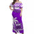 Samoa Off Shoulder Long Dress Samoan Coat Of Arms With Coconut Purple Style LT14 Women Purple - Polynesian Pride