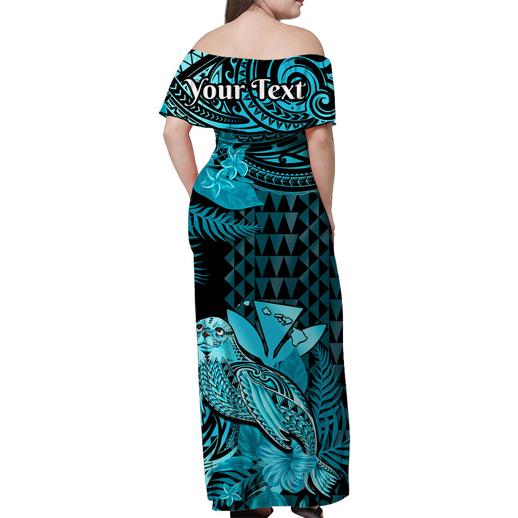 Custom Polynesian Tribal Matching Hawaiian Outfits For Couples Monk Seal with Kanaka Turquoise LT14 - Polynesian Pride