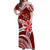 Custom Polynesian Matching Hawaiian Outfits For Couples Hawaii Flowers Wave Red LT13 - Polynesian Pride