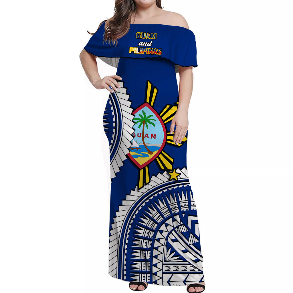 Custom Polynesian Matching Hawaiian Shirt and Dress Guam Philippines Together Blue LT14 - Polynesian Pride