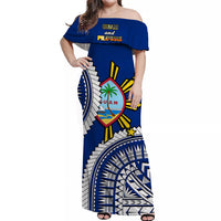 Custom Polynesian Matching Hawaiian Shirt and Dress Guam Philippines Together Blue LT14 - Polynesian Pride