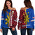 Philippines Off Shoulder Sweater Pilipinas Sun Mix Polynesian Pattern LT14 Women Red - Polynesian Pride