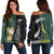 (Custom Personalised) South Africa Protea and New Zealand Fern Off Shoulder Sweater Rugby Go Springboks vs All Black LT13 Women Art - Polynesian Pride