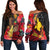 (Custom Personalised) Papua New Guinea Off Shoulder Sweater Bird of Paradise LT13 Women Black - Polynesian Pride