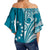 Cook Islands Tatau Off Shoulder Waist Wrap Top Symbolize Passion Stars Version Blue LT13 - Polynesian Pride