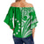 Cook Islands Tatau Off Shoulder Waist Wrap Top Symbolize Passion Stars Version Green LT13 - Polynesian Pride