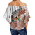 (Custom Personalised) Fiji Tapa Off Shoulder Waist Wrap Top White Fijian Masi Be Loved Hibiscus LT13 - Polynesian Pride