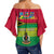 (Custom Personalised) Vanuatu Color Off Shoulder Waist Wrap Top Six Provinces and Map LT13 - Polynesian Pride