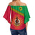 (Custom Personalised) Vanuatu Off Shoulder Waist Wrap Top Pattern Sand Drawing LT13 - Polynesian Pride