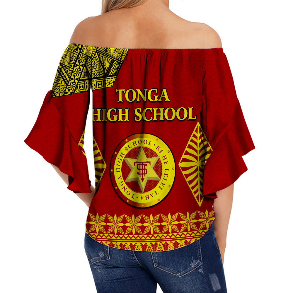 Tonga High School Off Shoulder Waist Wrap Top Tongan Ngatu LT13 - Polynesian Pride