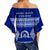 Queen Salote College Off Shoulder Waist Wrap Top Tonga Pattern - Class Year and Your Text LT13 - Polynesian Pride
