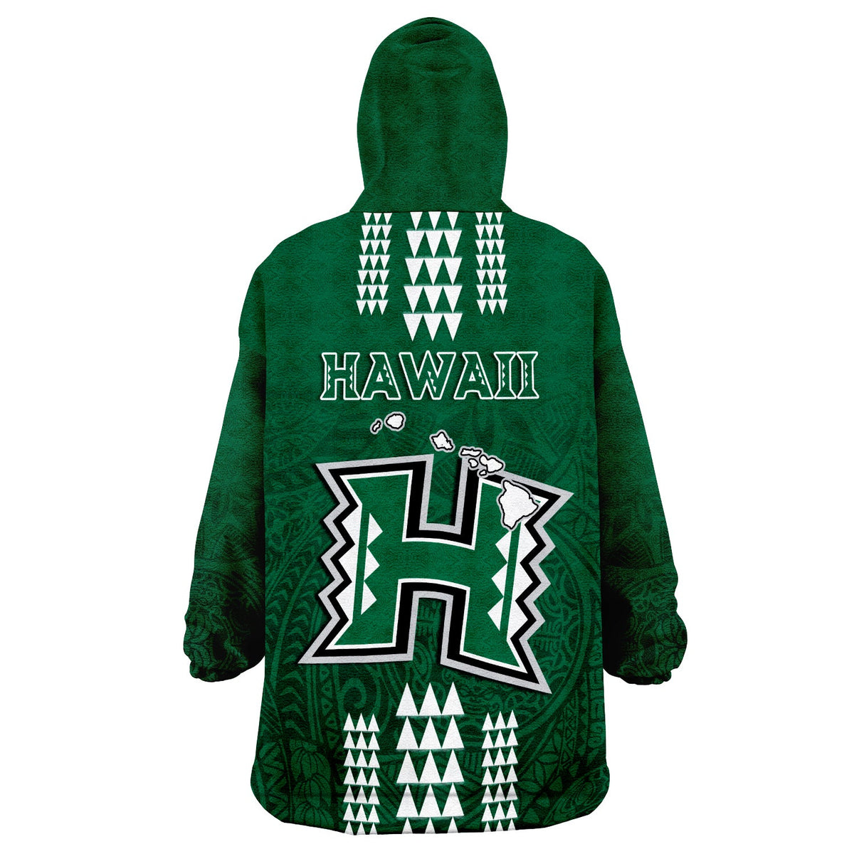 Hawaii Football Wearable Blanket Hoodie Kakau Rainbow Warriors Helmet LT14 - Polynesian Pride