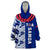 (Custom Text and Number) Toa Samoa Rugby Wearable Blanket Hoodie Siamupini Ula Fala Blue LT13 Unisex One Size - Polynesian Pride