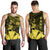 Hawaiian King Kanaka Map Polynesian Oahu Men's Tank Top - Yellow - Hala Style - AH Yellow - Polynesian Pride