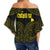 Hawaiian Kanaka Map Polynesian Oahu Women's Off Shoulder Wrap Waist Top - Yellow - Brad Style - AH - Polynesian Pride