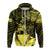 Hawaiian King Kanaka Map Polynesian Oahu Hoodie Zip Yellow Hala Style - Polynesian Pride