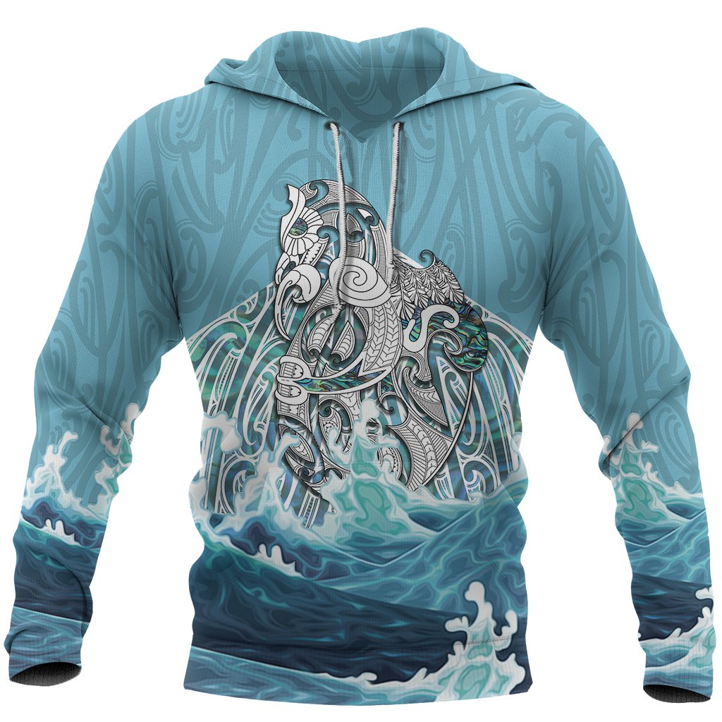 Maori Manaia The Blue Sea Hoodie Unisex Black - Polynesian Pride