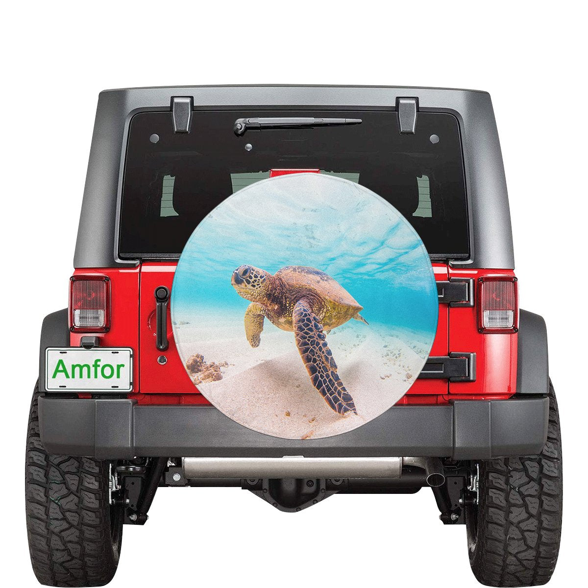 Ocean Picture Spare Tire Cover AH Black - Polynesian Pride