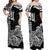 Hawaii Kakau Off Shoulder Long Dress Polynesian Floral Tribal Black Version LT9 - Polynesian Pride