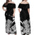 Hawaii Shaka Sign Couple Long Dress and Hawaiian Shirt Black Version LT9 - Polynesian Pride