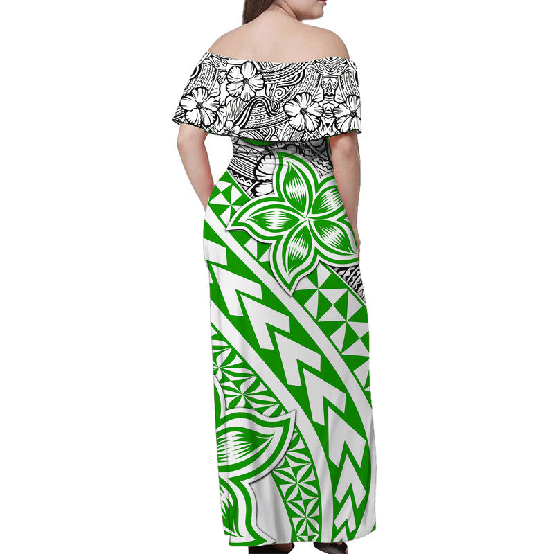 Hawaiian Traditional Polynesian Tribal Tattoo Retro Matching Dress and Hawaiian Shirt Green LT9 - Polynesian Pride