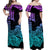 Hawaii Kakau Matching Dress and Hawaiian Shirt Polynesian Flower Tribal Heliotrope Version LT9 - Polynesian Pride