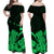 Hawaii Shaka Sign Couple Long Dress and Hawaiian Shirt Green Version LT9 - Polynesian Pride