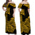 Hawaii Kakau Matching Dress and Hawaiian Shirt Polynesian Flower Tribal Gold Version LT9 - Polynesian Pride